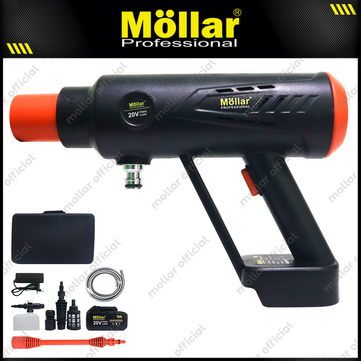 MOLLAR Q7 CD-HPW20500 Mesin Jet Cleaner Cordless Baterai 20V
