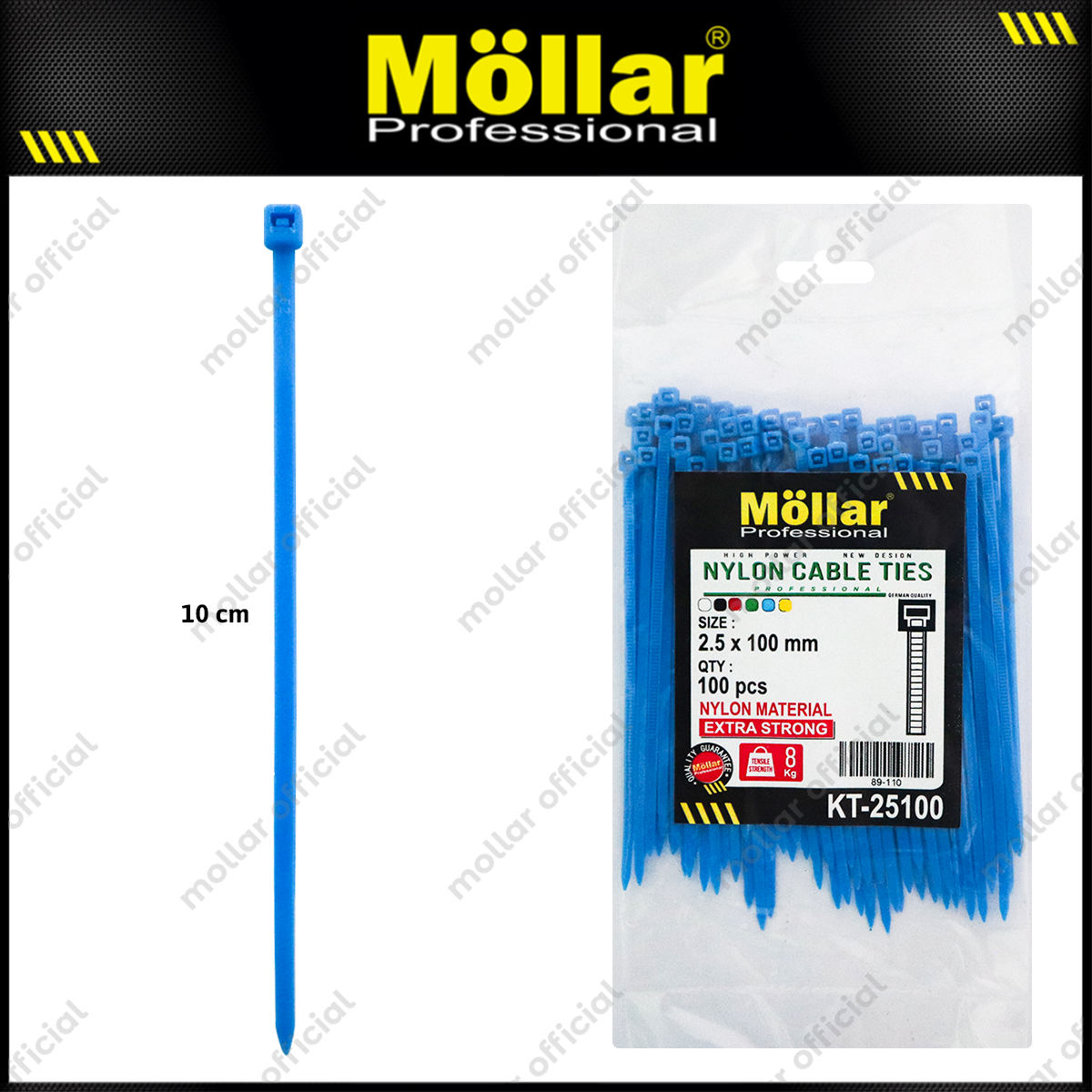 MOLLAR KT-25100 Kabel Ties 2.5x100 mm Biru