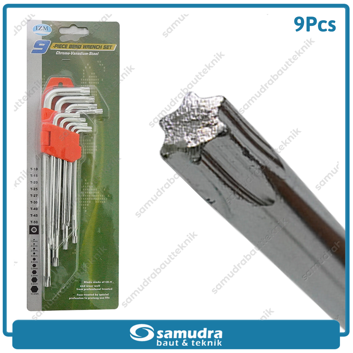 IZUMO Kunci L Set Panjang Bintang 9 Pcs T10-T50