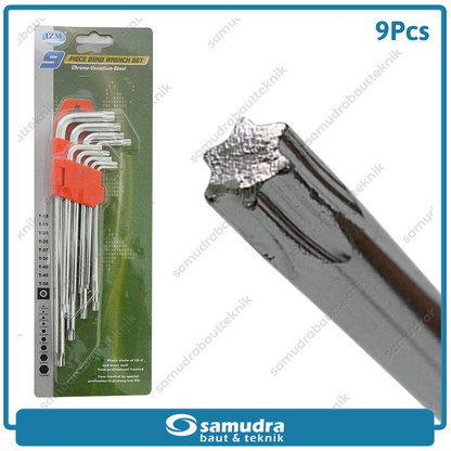 IZUMO Kunci L Set Panjang Bintang 9 Pcs T10-T50
