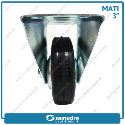 XANDER RODA-314 Roda Karet Hitam Mati 3" - Satuan