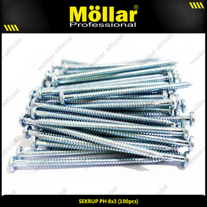 MOLLAR 93-038 Sekrup PH 8 x 3 - 100 pcs