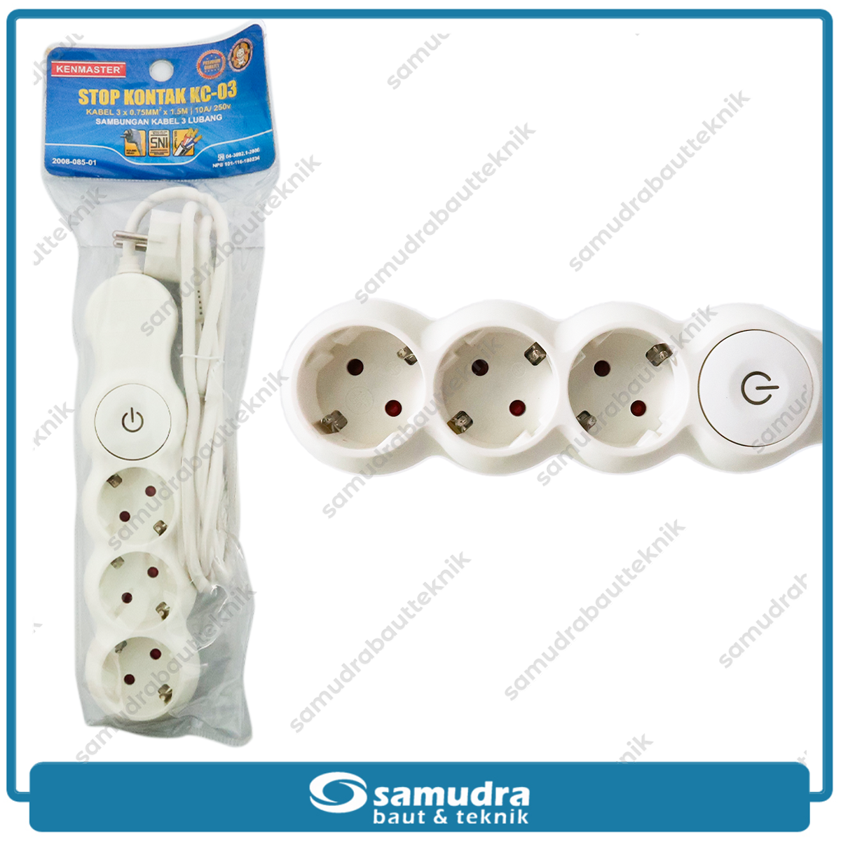 KENMASTER STKA-129 Stop Kontak 3 Lubang KC-03