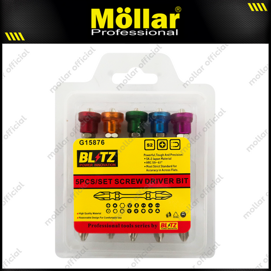 BLITZ G15876 Mata Obeng Angin S2 Limiter PH2 65 mm Set 5 pcs