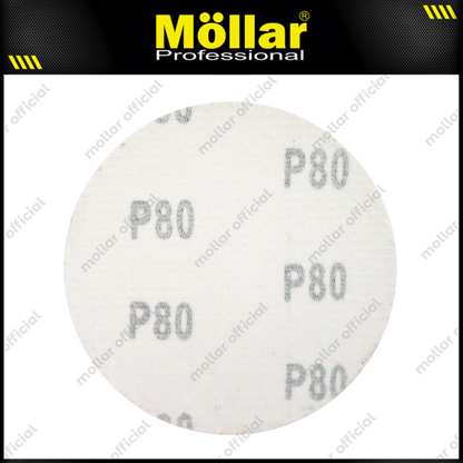 HSS Amplas Bulat No 80 Amplas Velcro Tempel Mata Gerinda 4 Inch - 100 Pcs