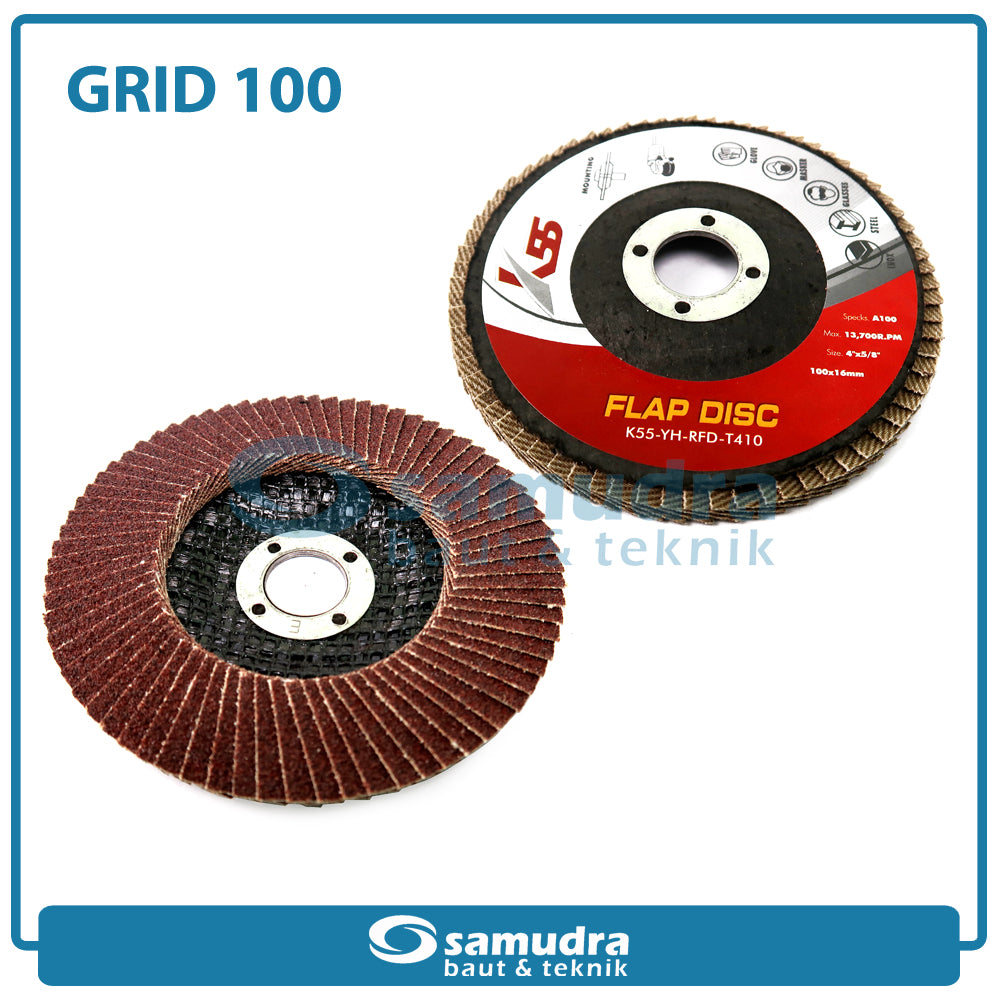 K55 K55-YH-RFD-T410 Amplas Susun No. 100 / Flap Disc