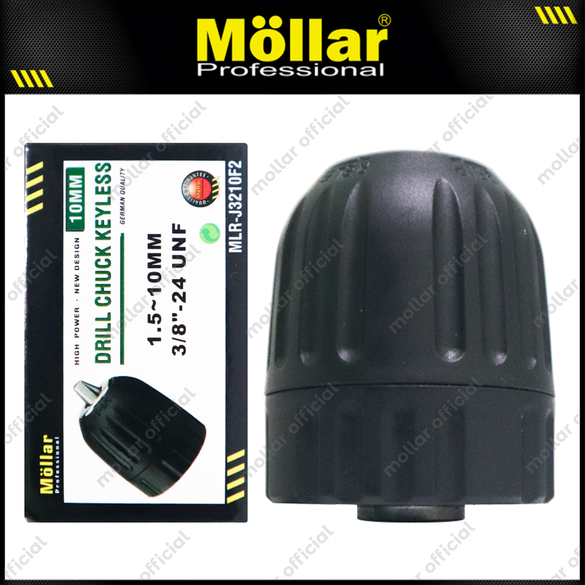 MOLLAR J3210F2 Kepala Bor Keyless 10 mm 3/8" 24 UNF