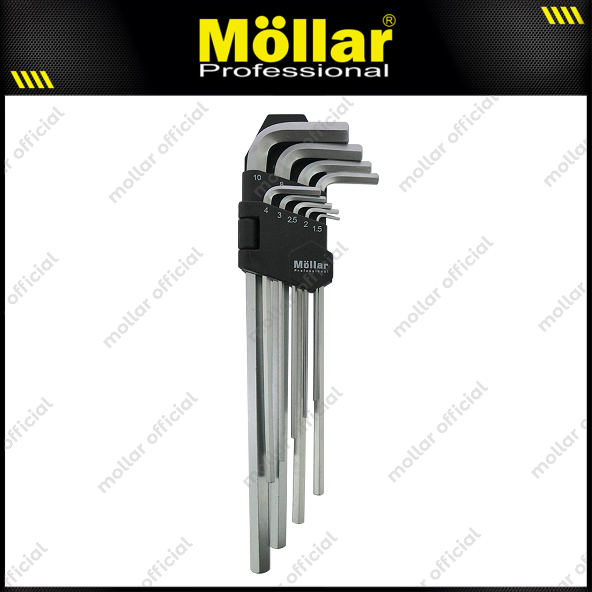 MOLLAR MLR-260309 Kunci L Set Panjang Flat 9 Pcs 1.5-10 mm