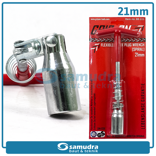 GRIPON 88-221 Kunci Sok T Busi Fleksibel Spiral 21 mm