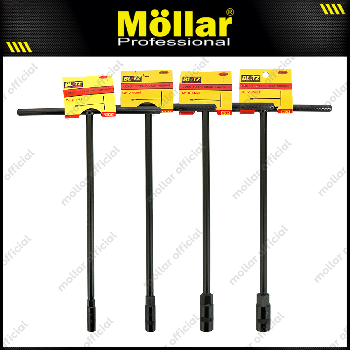 BLITZ 14790 Set 4 Pcs Kunci Sok T Hitam 8-10-12-14 mm