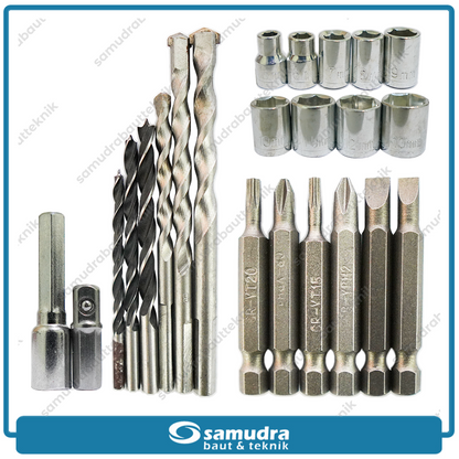 RYU RCI20V Mesin Bor Beton Baterai 20V Aksesoris Set / Cordless Impact Drill