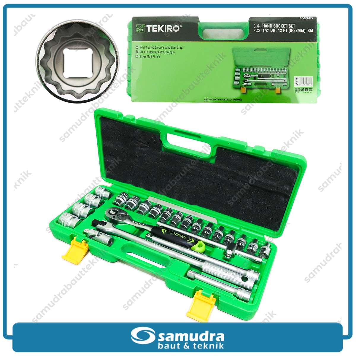 TEKIRO SC-SE0615 Kunci Sok Set 24 pcs 12PT 8-32 mm Box Plastik