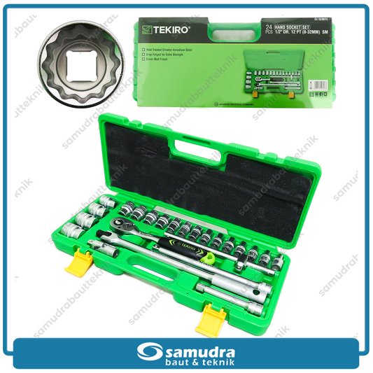 TEKIRO SC-SE0615 Kunci Sok Set 24 pcs 12PT 8-32 mm Box Plastik