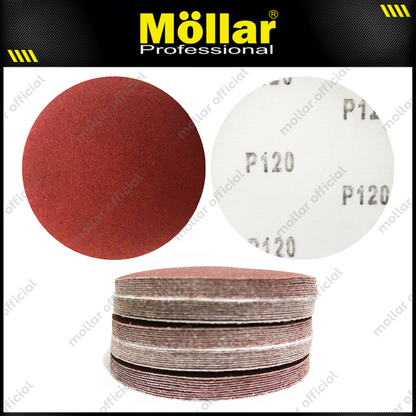 HSS Amplas Bulat No 120 Amplas Velcro Tempel Mata Gerinda 4 Inch - 50 Pcs