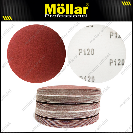 HSS Amplas Bulat No 120 Amplas Velcro Tempel Mata Gerinda 4 Inch - 50 Pcs