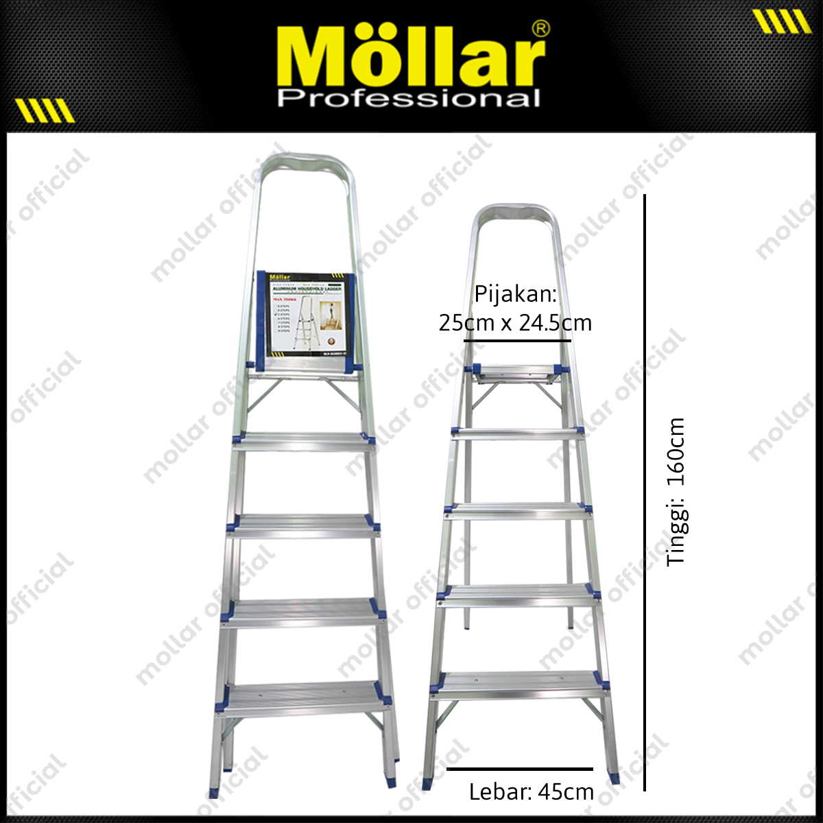 MOLLAR Tangga Rumah Aluminium 5 Step 1.6 meter