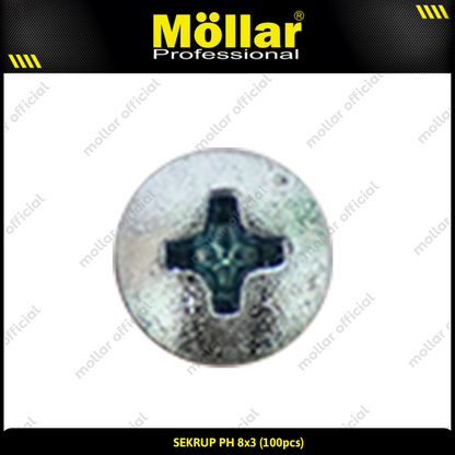 MOLLAR 93-038 Sekrup PH 8 x 3 - 100 pcs