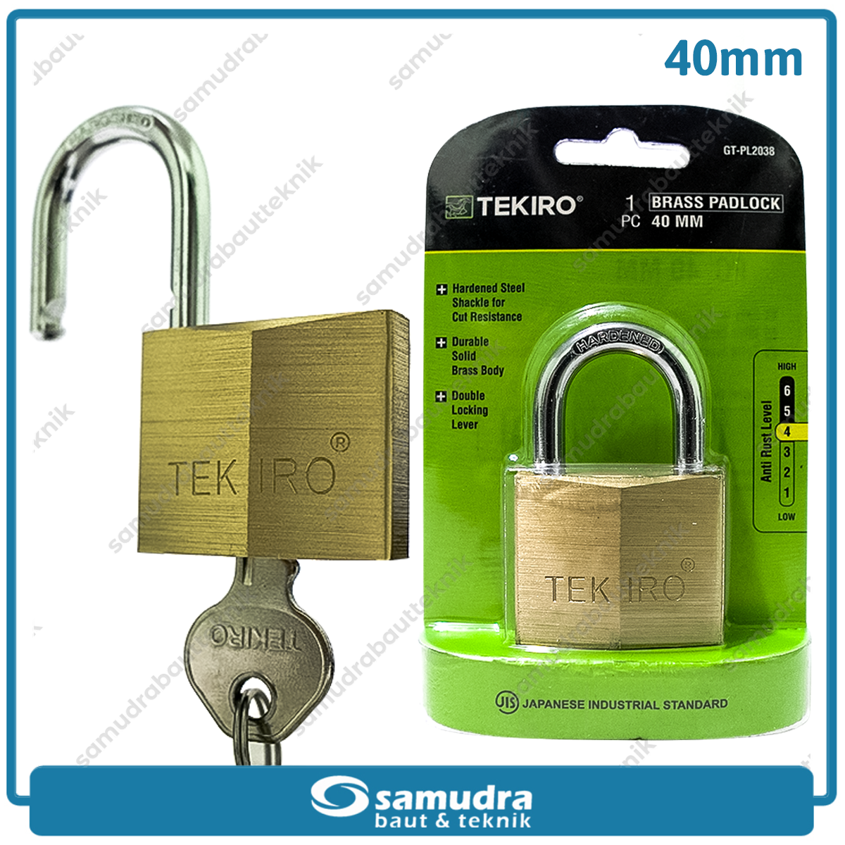 TEKIRO GT-PL2038 Gembok Kuningan 40 mm