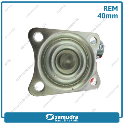 XANDER RODA-255 Roda PU Merah Hidup Rem 1.5" 1192-40mm - Satuan