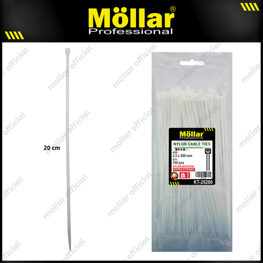 MOLLAR KT-25200 Kabel Ties 2.5x200 mm Putih