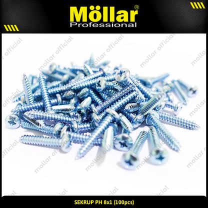 MOLLAR 93-032 Sekrup PH 8 x 1 - 100 pcs