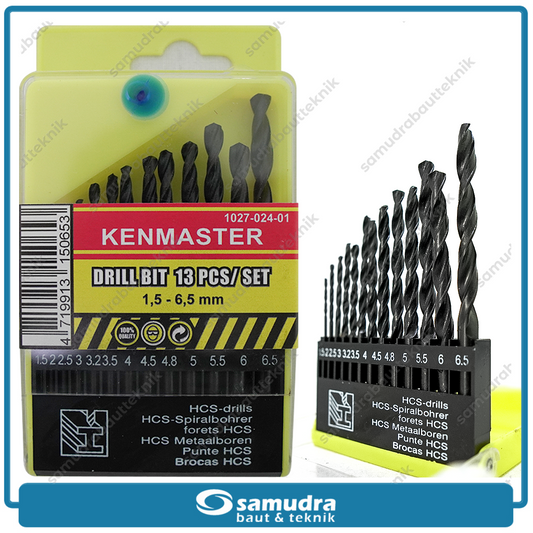 KENMASTER MATA-057 Mata Bor Besi Set 13 pcs (1.5-6.5 mm)