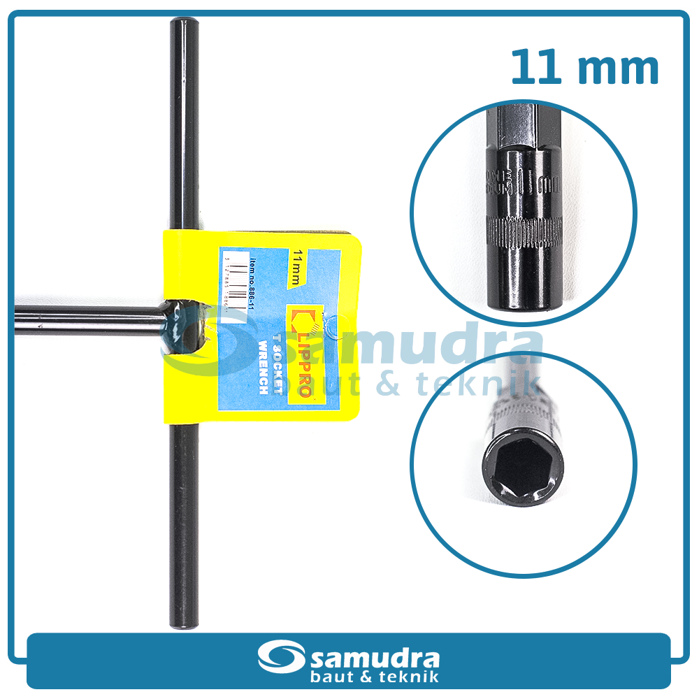 LIPPRO 886-11 Kunci Sok T Hitam 11 mm