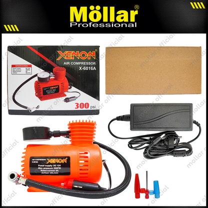 [PAKET] XENON Kompresor Angin Mini Pompa Ban Mobil & Adaptor 12V 5A
