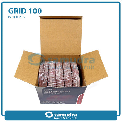 MST 100 PC NO. 100 Amplas Bulat Velcro Tempel Mata Gerinda Disc 4 Inch