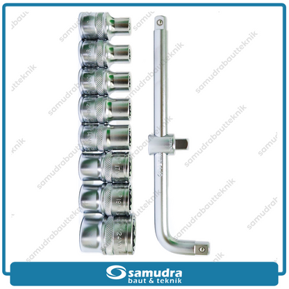 TEKIRO SC-SE1286 Kunci Sok Set 10 pcs 12PT 8-24 mm Box Kaleng