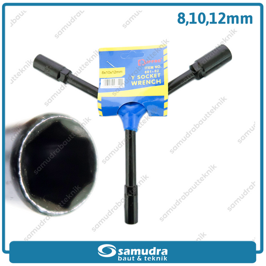 LIPPRO 881-02 Kunci Sok Y Pendek 8-10-12 mm
