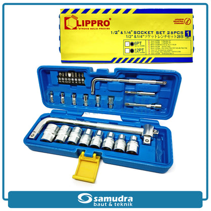 LIPPRO 3338MB Kunci Sok Set 28 pcs 6PT Box Plastik
