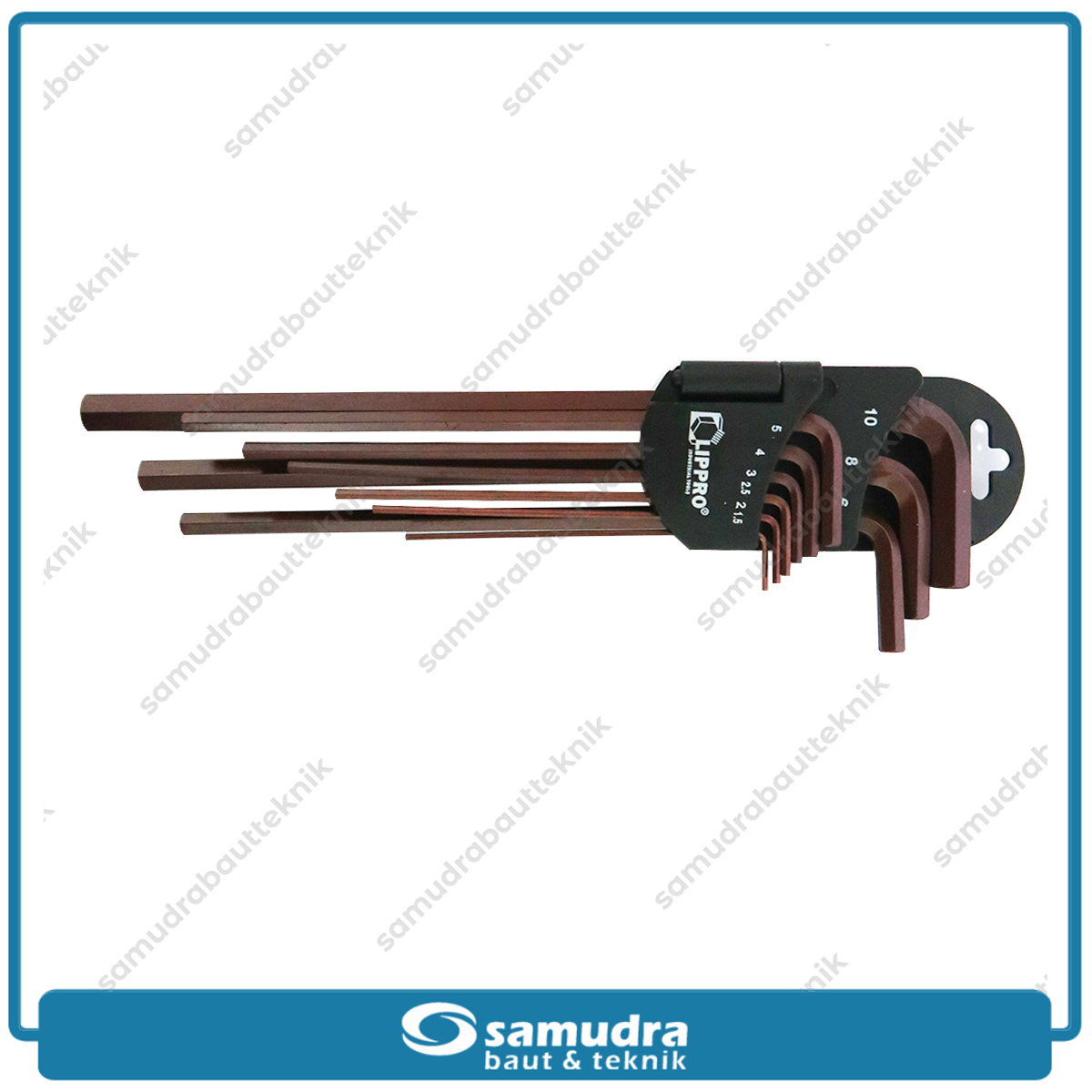 LIPPRO 161 Kunci L Set Panjang Extra Long Flat 9 Pcs 1.5-10 mm