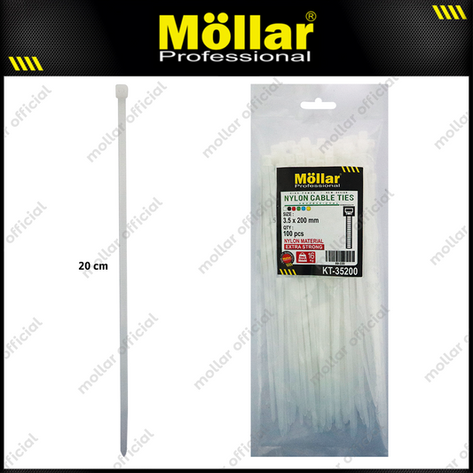 MOLLAR KT-35200 Kabel Ties 3.5x200 mm Putih