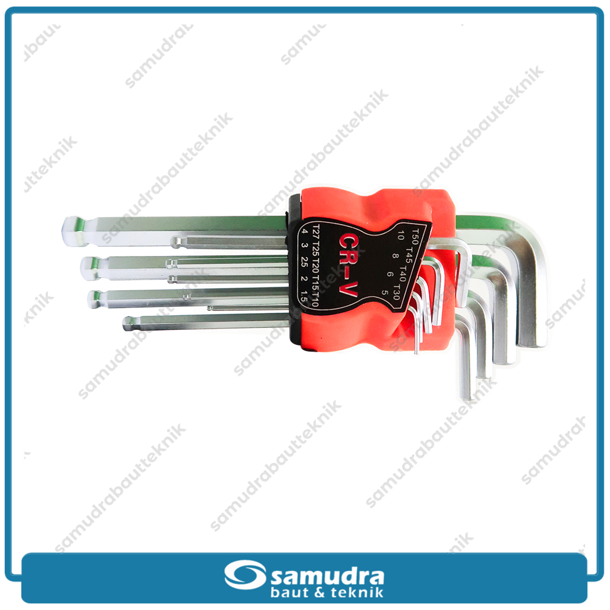 K55 ER-HBKS-2EP Kunci L Set Panjang 9 Pcs Long Ballpoint 1.5-10 mm