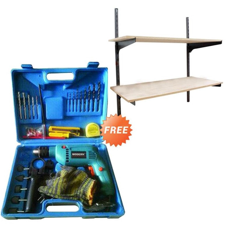 [PAKET] Mesin Bor Tembok Beton Set Koper MODERN & Rak Dinding KENMASTER