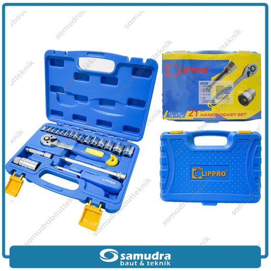 LIPPRO 1180M Kunci Sok Set 21 pcs 6PT Box Plastik