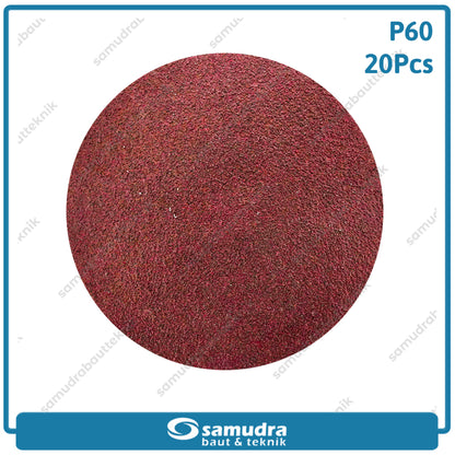 MST 20 Pcs No. 60 Amplas Bulat Velcro Tempel Mata Gerinda Disc 4 Inch