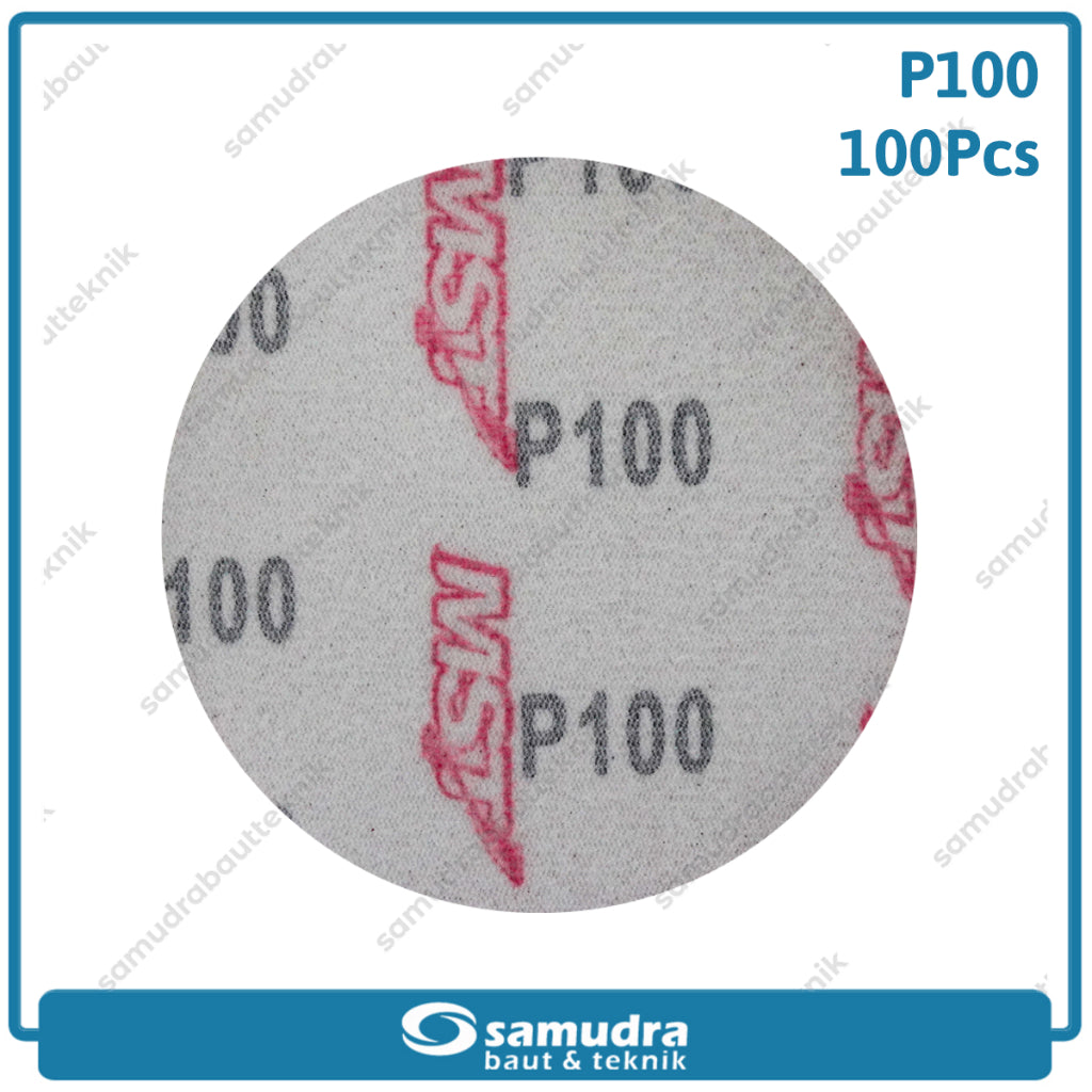 MST 100 PC NO. 100 Amplas Bulat Velcro Tempel Mata Gerinda Disc 4 Inch