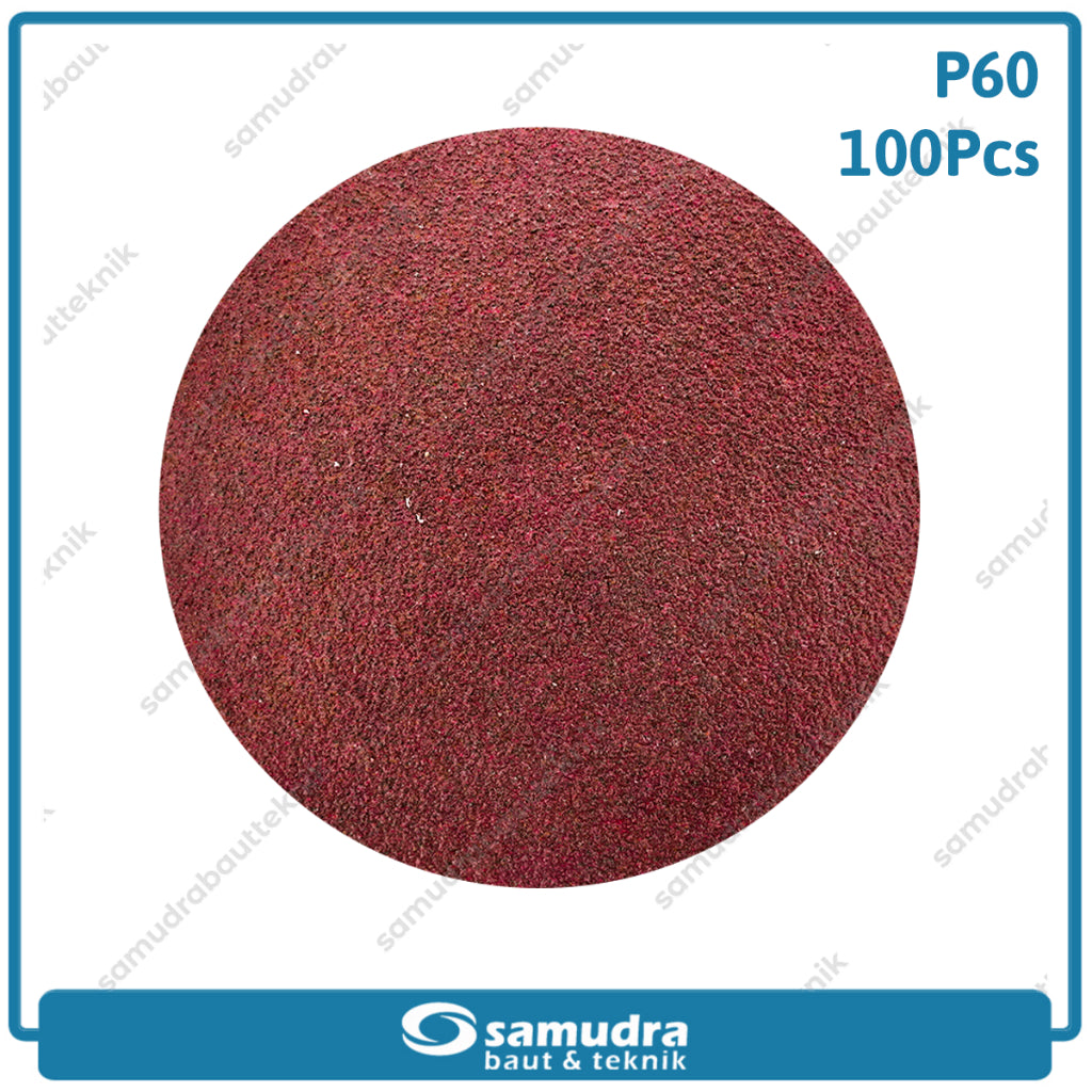 MST 100 Pc No. 60 Amplas Bulat Velcro Tempel Mata Gerinda Disc 4 Inch