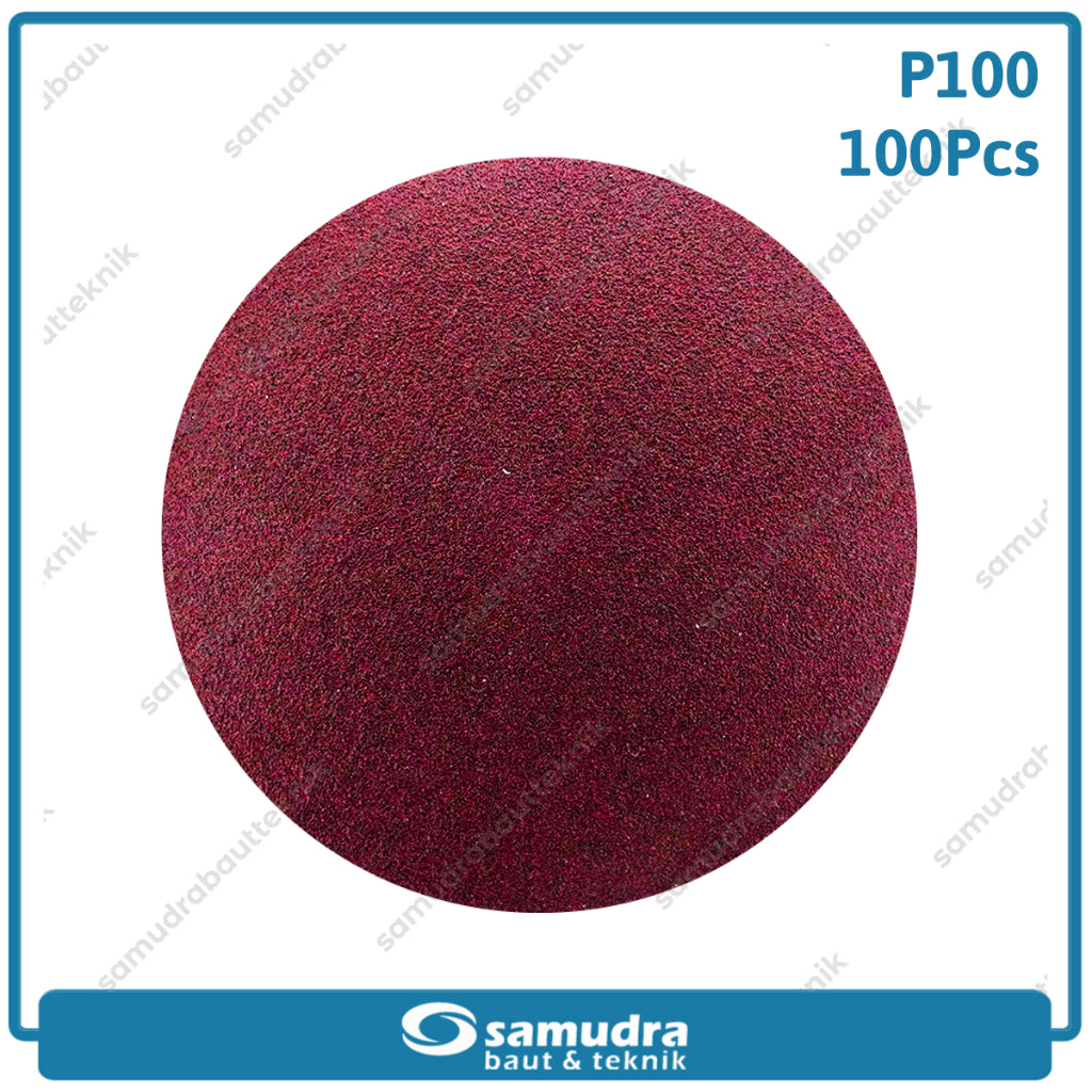 MST 100 PC NO. 100 Amplas Bulat Velcro Tempel Mata Gerinda Disc 4 Inch