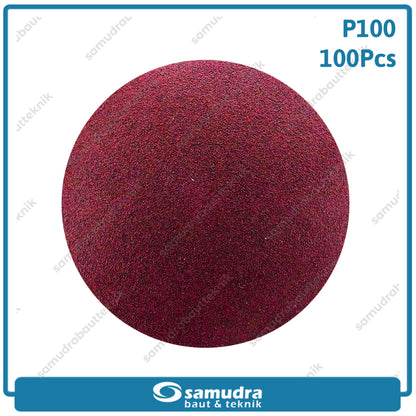 MST 100 PC NO. 100 Amplas Bulat Velcro Tempel Mata Gerinda Disc 4 Inch