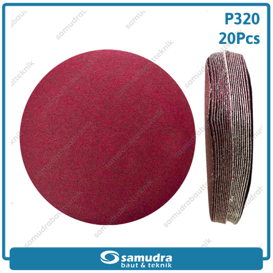 MST 20 Pcs No. 320 Amplas Bulat Velcro Tempel Mata Gerinda Disc 4 Inch