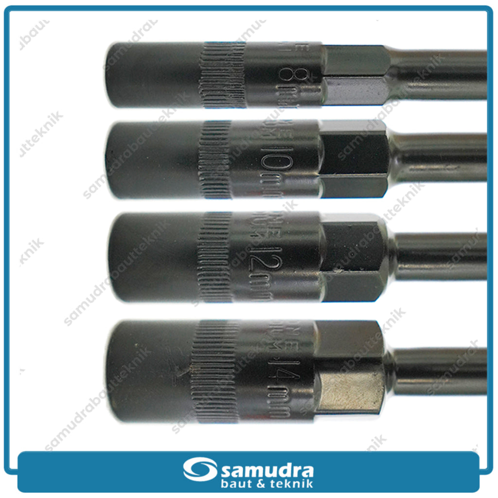 PAKET LIPPRO 4 SET Kunci T Sok 8 - 10 - 12 - 14 Mm Kunci Sock T Shock Socket