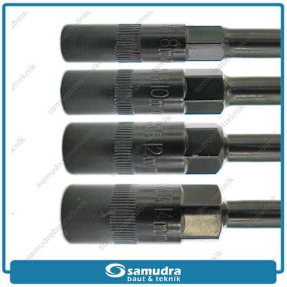 PAKET LIPPRO 4 SET Kunci T Sok 8 - 10 - 12 - 14 Mm Kunci Sock T Shock Socket