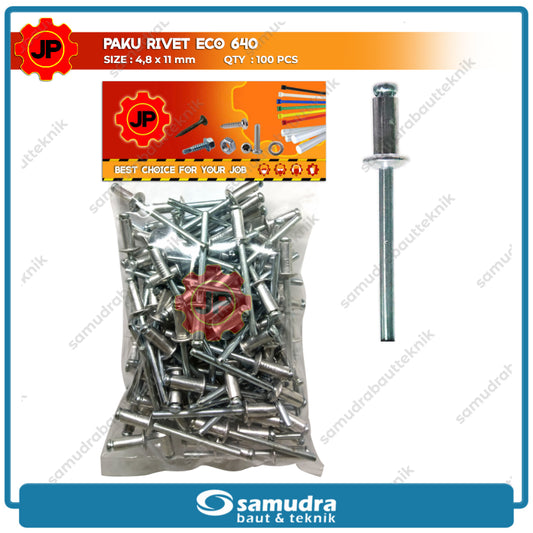 PAKU RIVET Eco 640 100 Pcs 4.8 X 11 Mm Blind Rifet Tembak Aluminium