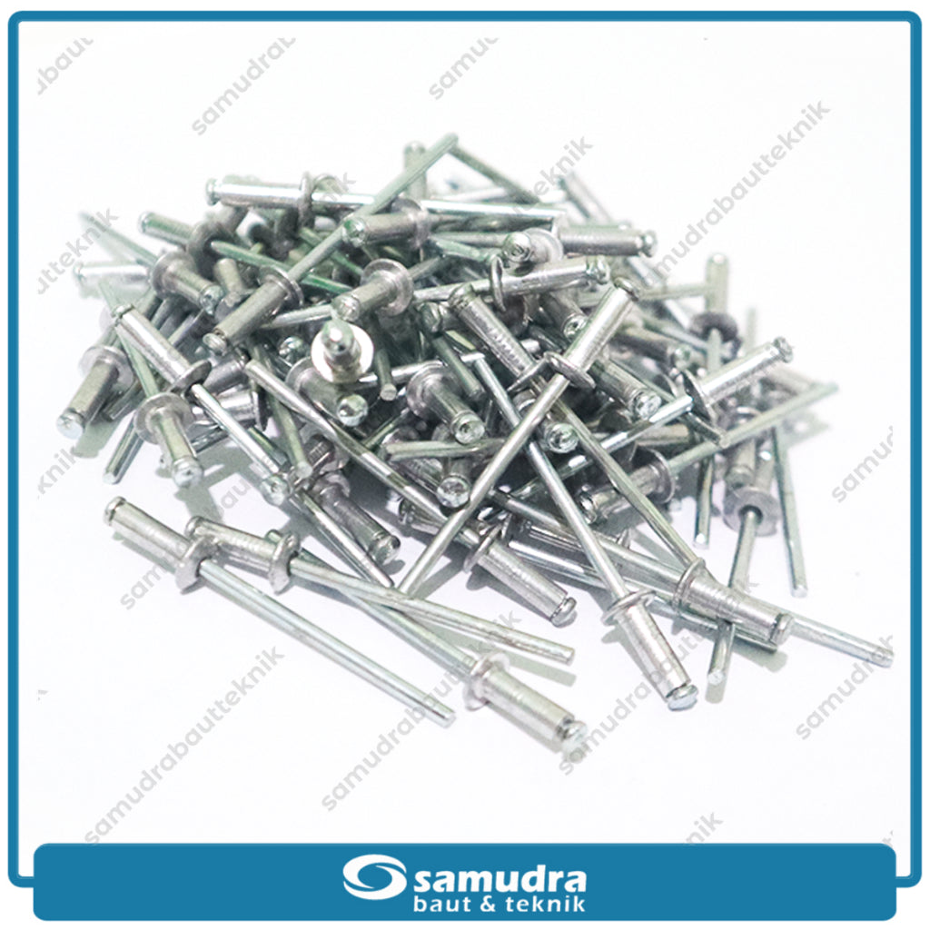PAKU RIVET ECO 435 Silver 100 Pcs 3.2 X 9.5 Mm Blind Rifet Tembak Aluminium