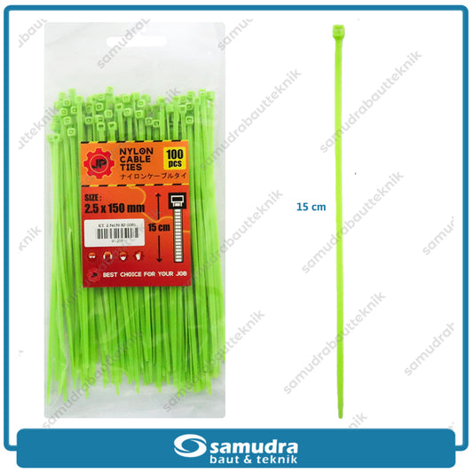 JP Kabel Ties Hijau 2.5 x 150 mm - 100 pcs