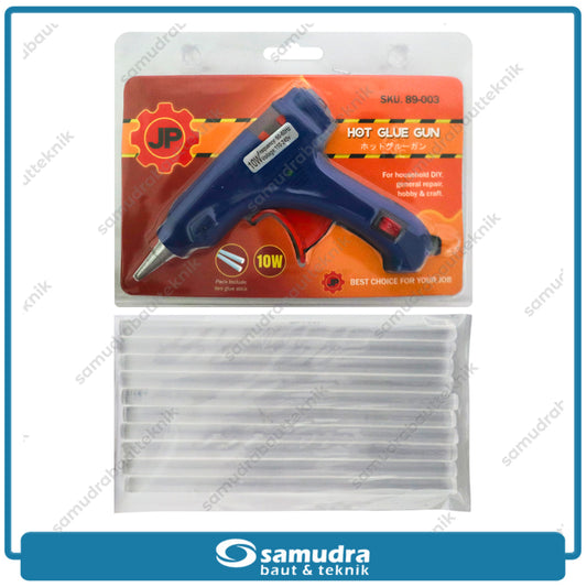 PAKET JP Glue Gun 10 Watt & 10 Pcs Refill Lem Tembak Lilin Bakar Kecil