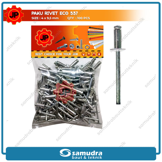 PAKU RIVET ECO 537 100 Pcs 4 X 9.5 Mm Blind Rifet Tembak Aluminium
